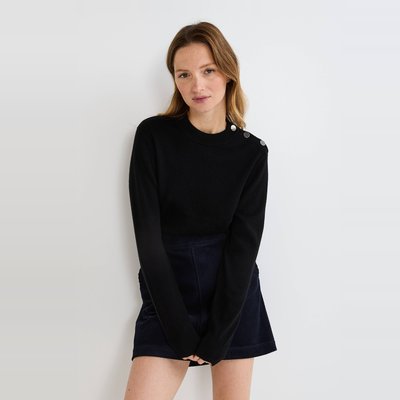 Pull col boutonné contenant de la laine et du cachemire MONOPRIX