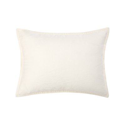 Taie d'oreiller en satin de coton lavé jaune, PALERME OLIVIER DESFORGES