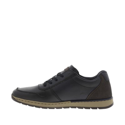 Sneakers en cuir bleu marine avec semelle à talon plat et zip latéral RIEKER
