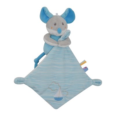 Doudou mouchoir xl souris velours doux SUCRE D'ORGE