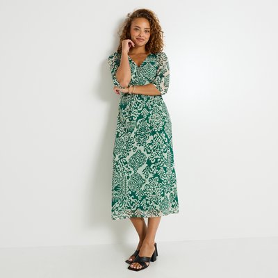 Robe longue imprimée col V GRAIN DE MALICE