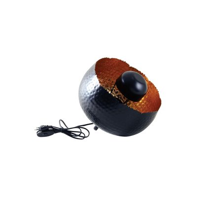 Lampe ronde à poser en métal noir avec intérieur doré Diamètre 28cm AUBRY GASPARD