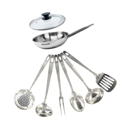 Set poêle 20 cm , couvercle verre et 6 ustensiles ETERNA FACKELMANN
