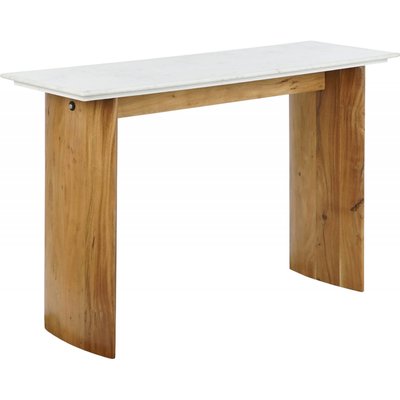 Table d'appoint marbre et bois, Élégance RECOLLECTION