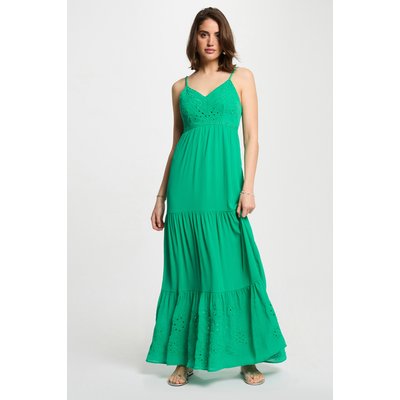 Robe longue fluide broderie MORGAN