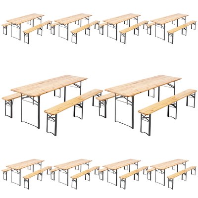 Set Brasserie table et banc 220 cm - Lot de 10 OVIALA