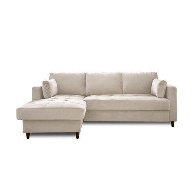 Canapé d'Angle Convertible en Velours 4 places - ANNA LISA DESIGN