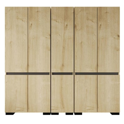 Dressing 10 portes 2 tringles décor chêne et anthracite 225 cm BYRON PIER IMPORT