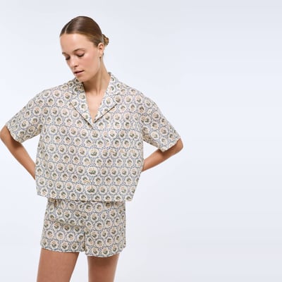 Pyjashort manches courtes imprimé en coton BIO GOTS MONOPRIX