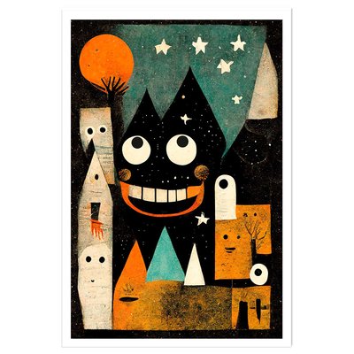 Affiche enfant ville des monstres HEXOA