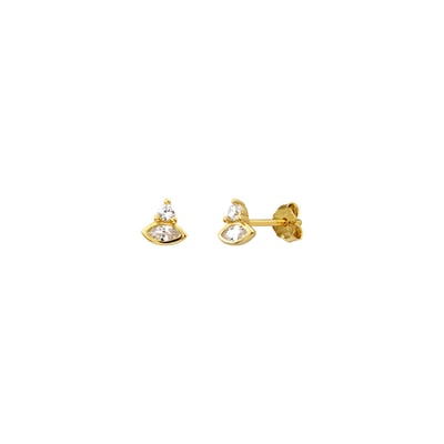 Puces d'oreilles dorées à l'or fin SAMY CAROLINE NAJMAN