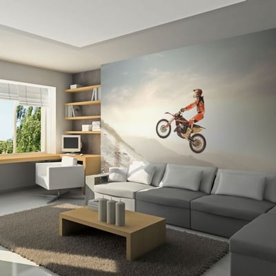 Papier peint intissé panoramique Hobby Sport motocycliste EDEN