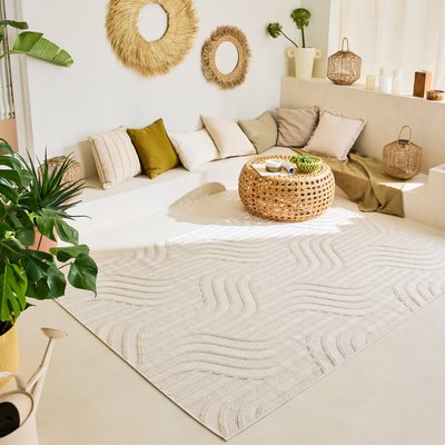 Tapis interieur exterieur à motif feuille SANTORINI NAZAR RUGS