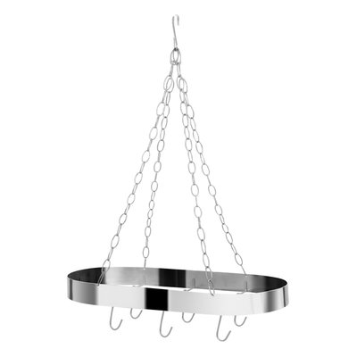 Oval Metal Ceiling Pot Rack in Matte Chrome SO'HOME