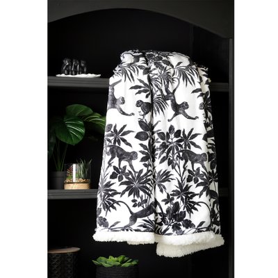Plaid imprimé jungle en nb LOVELY CASA