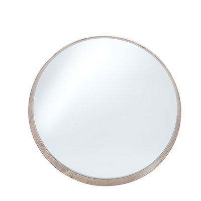 74cm Natural Wood Veneer Round Wall Mirror SO'HOME