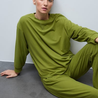 Sweat uni en coton et modal MONOPRIX