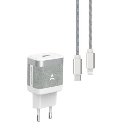 Chargeur + câble USB-C 35W + Câble lightning 1M Noir ADEQWAT