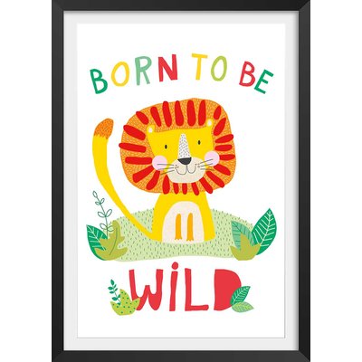 Affiche enfant lion born to be wild HEXOA