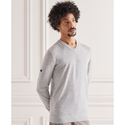 Pull à col V en laine mérinos SUPERDRY