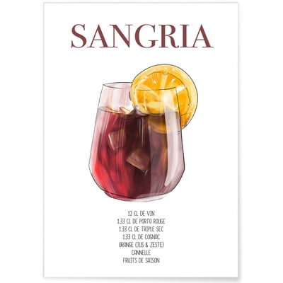 Affiche Cocktail Sangria L'AFFICHERIE