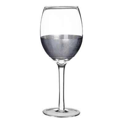 Set of 4 Silver Crosshatch Wine Glasses 300ml SO'HOME