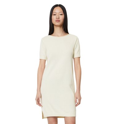 Robe en tricot à manches courtes relaxed en mélange coton-viscose-lin MARC O'POLO