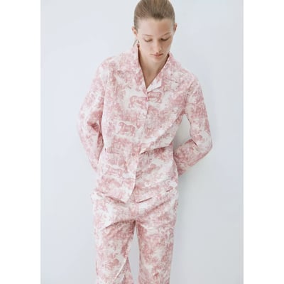 Chemise coton imprimée MANGO