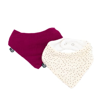 Lot de 2 bavoirs bandana bébé en mousseline DOMIVA