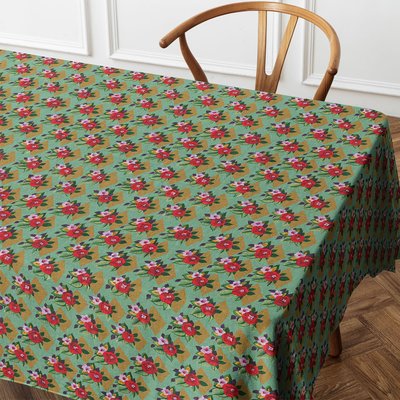 Nappe carrée en coton SUZIE vert VENT DE BOHÈME