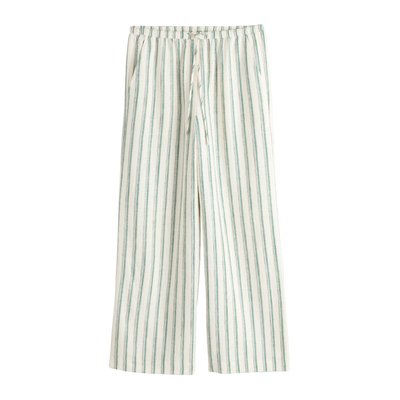Pantalon large à rayures contenant du lin NEXT