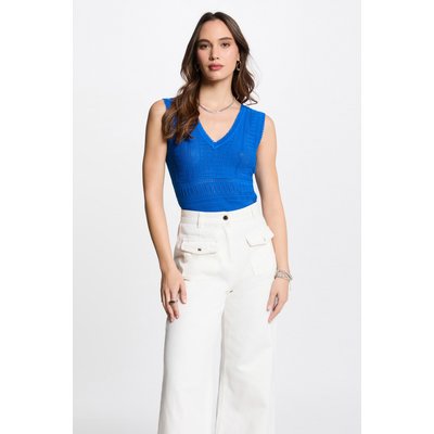 Pull sans manches ajouré MORGAN