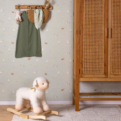 Papier peint pour enfant petits animaux de la ferme LITTLE DUTCH