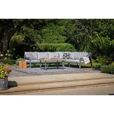 Stockholm 6 Seater Garden Corner Sofa Set Anthracite SO'HOME