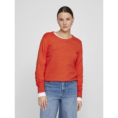 Pull Femme Mossimo Orange Et Marine à Motifs - Taille L - Occasion Très Bon état