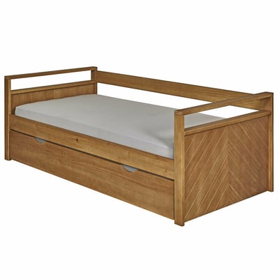 Pack lit banquette gigogne avec matelas Bois massif  IVY AKITEN RETAIL