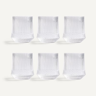 Lot de 6 verres à eau, en verre ciselé, ALUR AM.PM