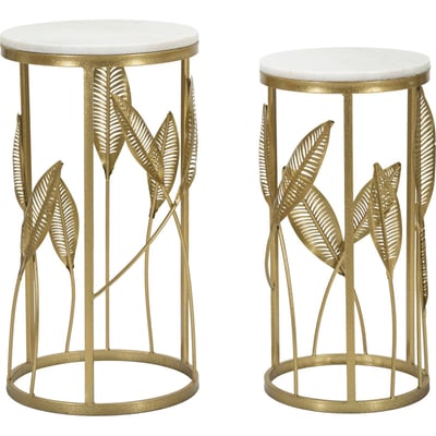 Set de tables gigognes fer plateau effet marbre RECOLLECTION