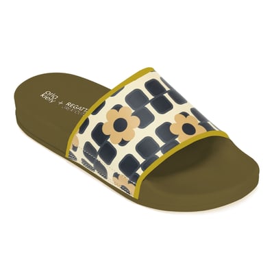 Claquettes motif/style fleur géante et carré ORLA KIELY REGATTA