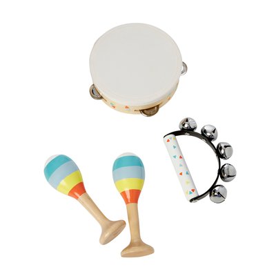 Set 3 instruments : maracas, tambourin, grelots VERTBAUDET