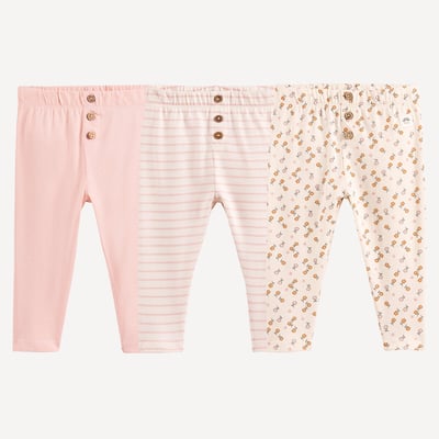 Set di 3 legging a righe e fiori LA REDOUTE COLLECTIONS
