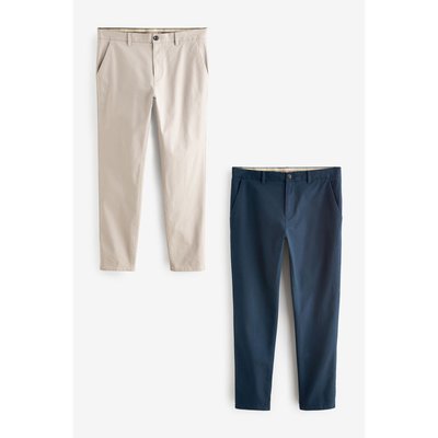 Pantalons chino slim stretch, lot de 2 NEXT
