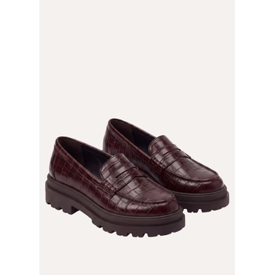 Mocassins en cuir effet croco LA FEE MARABOUTEE