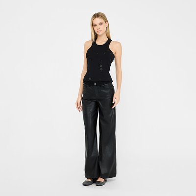 Pantalon évasé en tissu enduit LIU JO
