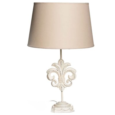 Lampe à poser résine blanche fleur de lys 30x37x60.5cm WADIGA