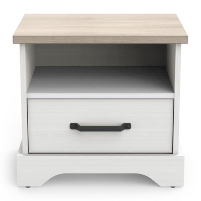 Chevet 1 tiroir et 1 niche blanche Cottage - L47,3 cm CALICOSY
