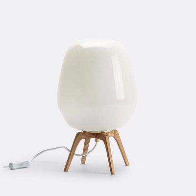 Lámpara de mesa de madera y vidrio opalina, Boldo LA REDOUTE INTERIEURS