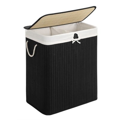 Panier à linge 2 compartiment en bambou - L51,5 cm CALICOSY