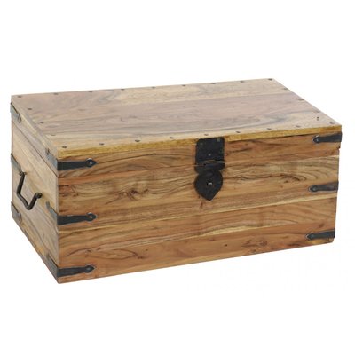 Malle de Rangement en Bois Massif Acacia - 60x30x30cm WADIGA