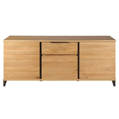 Buffet enfilade chêne massif 3 portes et tiroir et métal Manhattan ZAGO